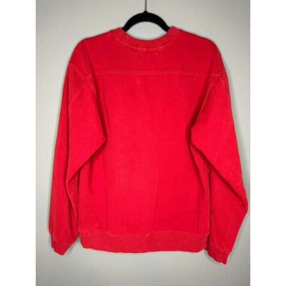 IZOD Men's Medium Red Long Sleeve Cotton Blend Crewneck Fleece Sweater - Picture 2 of 9